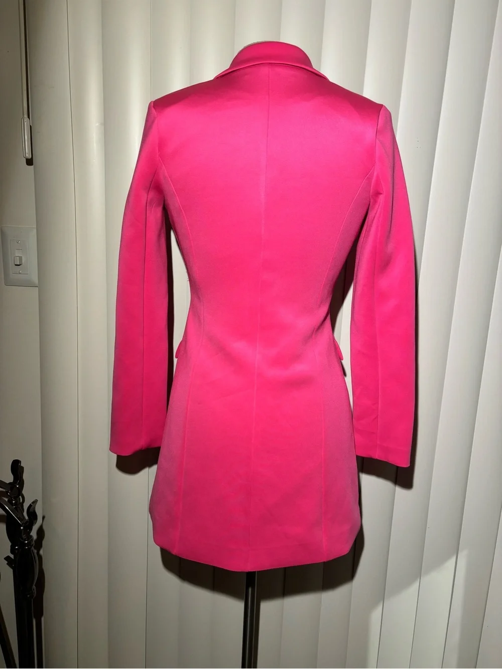 Women's Double-Breasted Fuchsia Blazer Coat